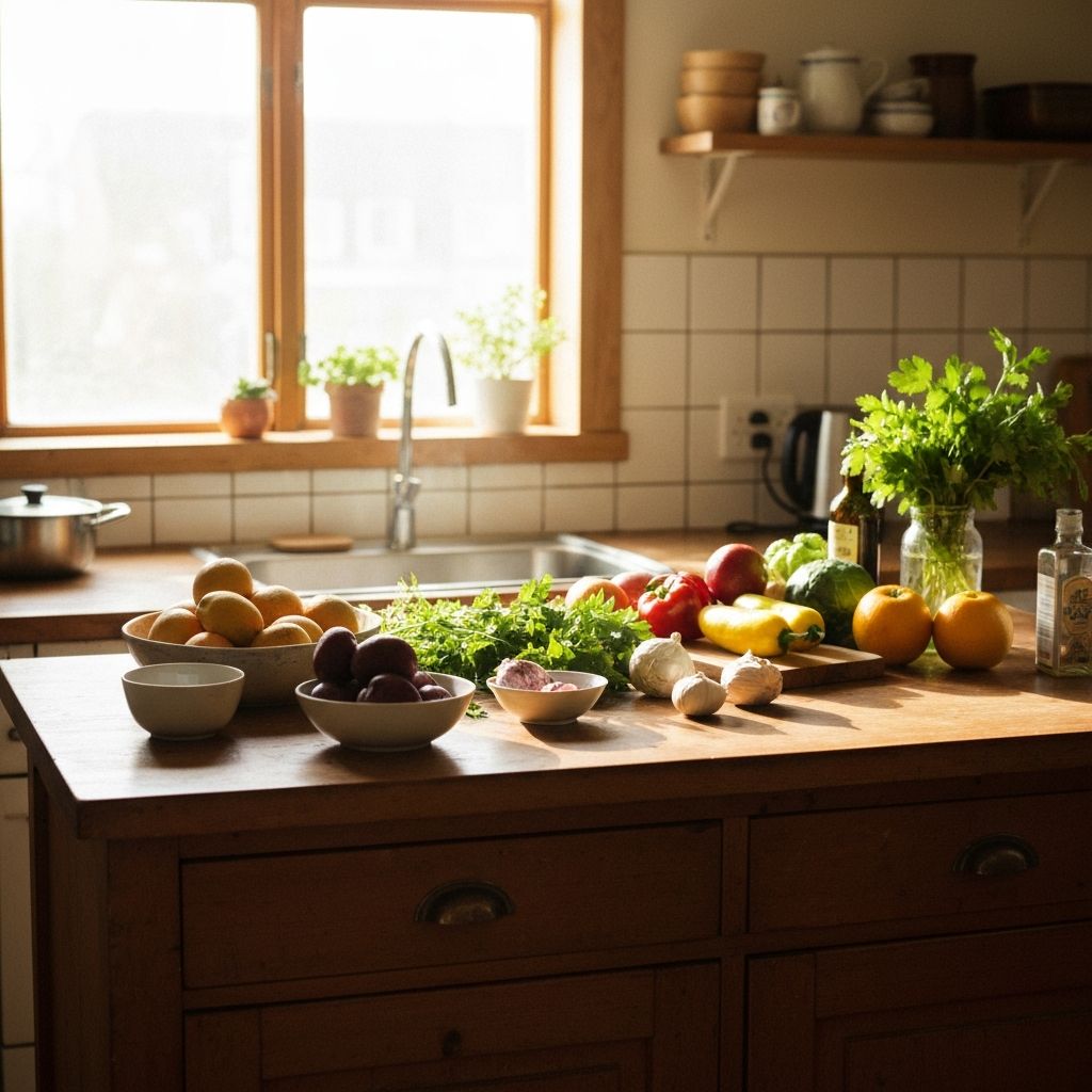 Scena di cucina quotidiana